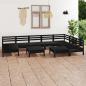 Preview: ARDEBO.de - 10-tlg. Garten-Lounge-Set Massivholz Kiefer Schwarz