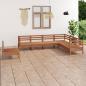 Preview: ARDEBO.de - 7-tlg. Garten-Lounge-Set Massivholz Kiefer Honigbraun