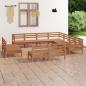 Preview: ARDEBO.de - 11-tlg. Garten-Lounge-Set Massivholz Kiefer Honigbraun