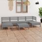 Preview: ARDEBO.de - 7-tlg. Garten-Lounge-Set Grau Massivholz Kiefer