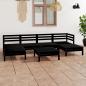 Preview: ARDEBO.de - 7-tlg. Garten-Lounge-Set Schwarz Massivholz Kiefer