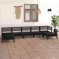 Preview: ARDEBO.de - 7-tlg. Garten-Lounge-Set Schwarz Massivholz Kiefer