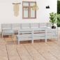 Preview: ARDEBO.de - 10-tlg. Garten-Lounge-Set Weiß Massivholz Kiefer