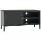 Preview: TV-Schrank Anthrazit 90x30x44 cm Stahl und Glas