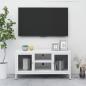 Preview: ARDEBO.de - TV-Schrank Weiß 105x35x52 cm Stahl und Glas