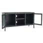 Preview: TV-Schrank Anthrazit 105x35x52 cm Stahl und Glas