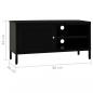 Preview: TV-Schrank Schwarz 90x30x44 cm Stahl und Glas