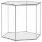 Preview: ARDEBO.de - Couchtisch Silbern 60x53x50 cm Edelstahl und Glas