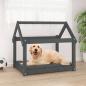 Preview: ARDEBO.de - Hundebett Grau 81x60x70 cm Massivholz Kiefer