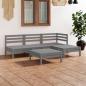 Preview: ARDEBO.de - 5-tlg. Garten-Lounge-Set Massivholz Kiefer Grau