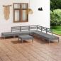 Preview: ARDEBO.de - 8-tlg. Garten-Lounge-Set Massivholz Kiefer Grau