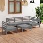 Preview: ARDEBO.de - 6-tlg. Garten-Lounge-Set Massivholz Kiefer Grau