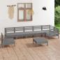 Preview: ARDEBO.de - 8-tlg. Garten-Lounge-Set Massivholz Kiefer Grau