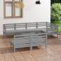 Preview: ARDEBO.de - 8-tlg. Garten-Lounge-Set Massivholz Kiefer Grau