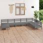 Preview: ARDEBO.de - 8-tlg. Garten-Lounge-Set Massivholz Kiefer Grau