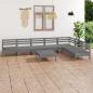 Preview: ARDEBO.de - 8-tlg. Garten-Lounge-Set Massivholz Kiefer Grau