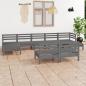 Preview: ARDEBO.de - 9-tlg. Garten-Lounge-Set Grau Massivholz Kiefer