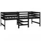 Preview: Mittelhohes Bett mit Matratze Schwarz 90x200 cm Massivholz Kiefer