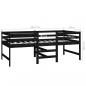 Preview: Mittelhohes Bett mit Matratze Schwarz 90x200 cm Massivholz Kiefer