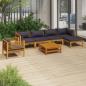 Preview: ARDEBO.de - 7-tlg. Garten-Lounge-Set mit Auflage Massivholz Akazie