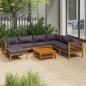 Preview: ARDEBO.de - 8-tlg. Garten-Lounge-Set mit Auflage Massivholz Akazie