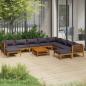 Preview: ARDEBO.de - 11-tlg. Garten-Lounge-Set mit Auflage Massivholz Akazie