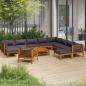 Preview: ARDEBO.de - 12-tlg. Garten-Lounge-Set mit Auflage Massivholz Akazie