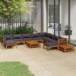 Preview: ARDEBO.de - 12-tlg. Garten-Lounge-Set mit Auflage Massivholz Akazie