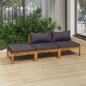 Preview: ARDEBO.de - 3-tlg. Garten-Lounge-Set mit Auflage Massivholz Akazie