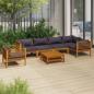 Preview: ARDEBO.de - 7-tlg. Garten-Lounge-Set mit Auflage Massivholz Akazie