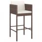 Preview: Barhocker 4 Stk. mit Kissen Braun Poly Rattan