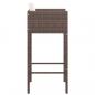 Preview: Barhocker 4 Stk. mit Kissen Braun Poly Rattan