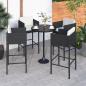 Preview: ARDEBO.de - Barhocker 4 Stk. mit Kissen Schwarz Poly Rattan