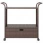 Preview: Barwagen mit Schublade Braun 100x45x97 cm Poly Rattan  