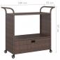 Preview: Barwagen mit Schublade Braun 100x45x97 cm Poly Rattan  