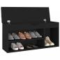 Preview: Schuhbank mit Kissen Schwarz 104x30x49 cm Holzwerkstoff