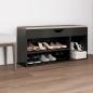 Preview: ARDEBO.de - Schuhbank mit Kissen Grau 104x30x49 cm Holzwerkstoff