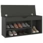 Preview: Schuhbank mit Kissen Grau 104x30x49 cm Holzwerkstoff