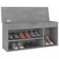 Preview: Schuhbank mit Kissen Betongrau 104x30x49 cm Holzwerkstoff