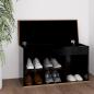 Preview: ARDEBO.de - Schuhbank mit Kissen Schwarz 80x30x47 cm Holzwerkstoff