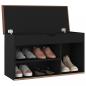 Preview: Schuhbank mit Kissen Schwarz 80x30x47 cm Holzwerkstoff