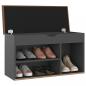 Preview: Schuhbank mit Kissen Grau 80x30x47 cm Holzwerkstoff