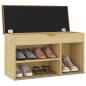 Preview: Schuhbank mit Kissen Sonoma-Eiche 80x30x47 cm Holzwerkstoff