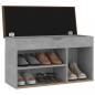 Preview: Schuhbank mit Kissen Betongrau 80x30x47 cm Holzwerkstoff