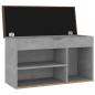 Preview: Schuhbank mit Kissen Betongrau 80x30x47 cm Holzwerkstoff