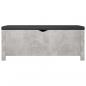 Preview: Sitzbank mit Stauraum und Kissen Betongrau 105x40x45cm