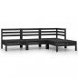 Preview: ARDEBO.de - 4-tlg. Garten-Lounge-Set Massivholz Kiefer Schwarz