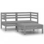 Preview: ARDEBO.de - 3-tlg. Garten-Lounge-Set Massivholz Kiefer Grau 