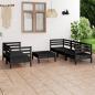 Preview: ARDEBO.de - 6-tlg. Garten-Lounge-Set Schwarz Massivholz Kiefer