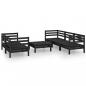 Preview: 6-tlg. Garten-Lounge-Set Schwarz Massivholz Kiefer